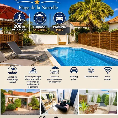 20m2- De La Nartelle 200m - Double Terrasse - Piscine Au Sel - Parking - Bbq - Check-in De 15h à 20h Maximum- Rêve D'azur Maxime Hébergement de vacances Sainte-Maxime