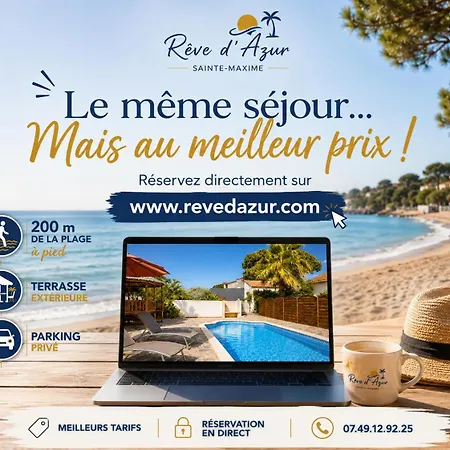 20m2- De La Nartelle 200m - Double Terrasse - Piscine Au Sel - Parking - Bbq - Check-in De 15h A 20h Maximum- Reve D'azur Maxime Vakantiehuis *